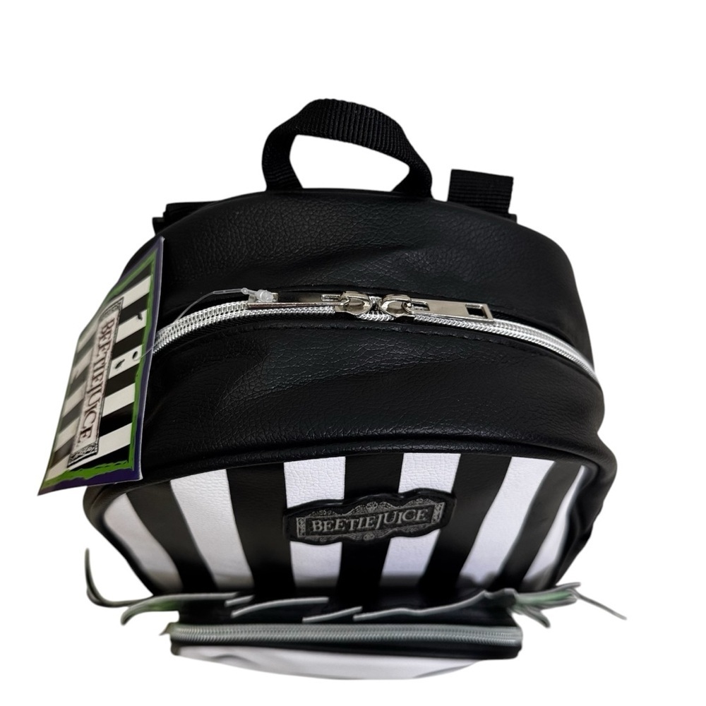 Beetlejuice It's Show Time  10.5  Backpack Black and White Green Accents NWT - Picture 7 of 10
